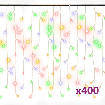 Vidaxl -Lichtvorhang mit 400 LEDs und 8 Funktionen 10 m mehrfarbig