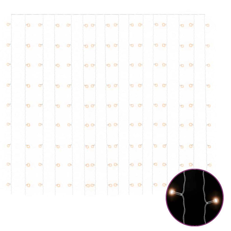 Vidaxl Light Cord Vorhang mit 300 LEDs und 8 Funktionen 3x3 M warmes Weiß