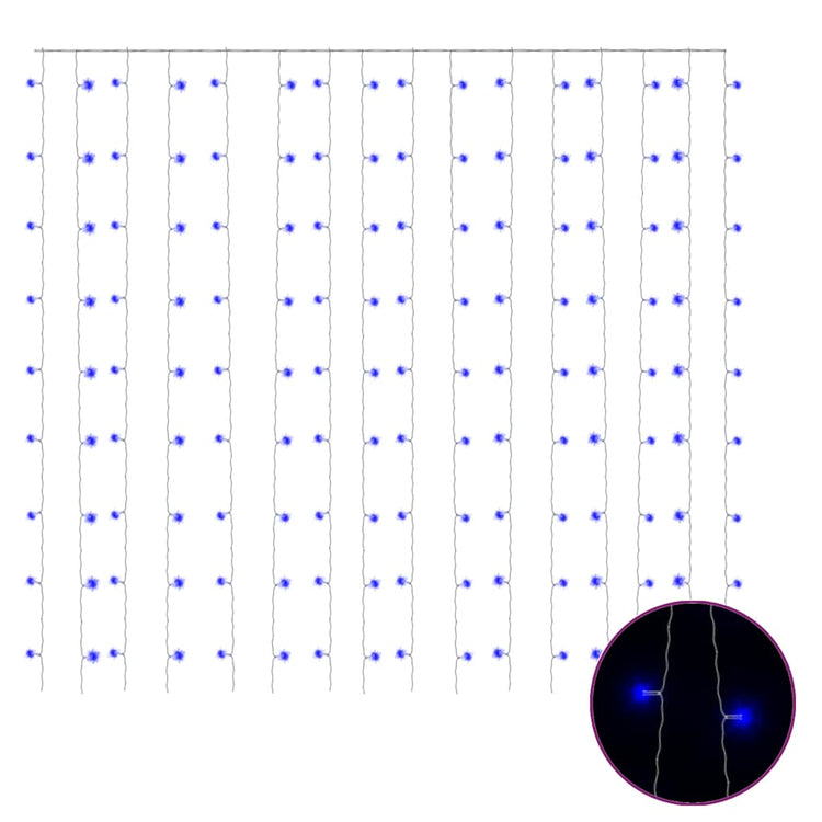 Vidaxl Light Corder Blind mit 300 LEDs und 8 Funktionen 3x3 m blau