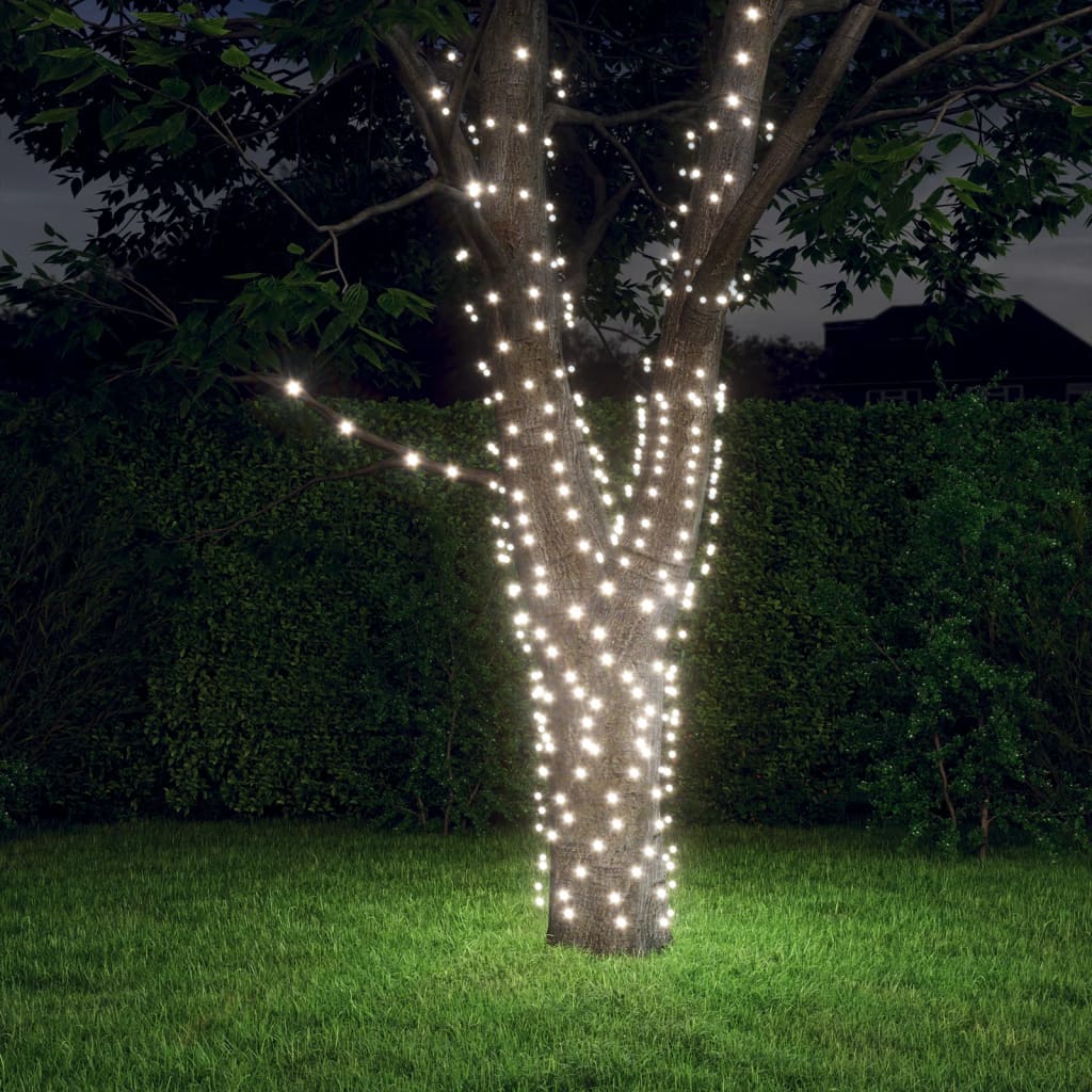 VIDAXL -Lichtkabel 2 STs mit 2x200 LEDs Solar innerhalb von kaltem Weiß draußen