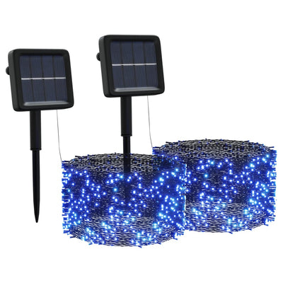 VIDAXL -Lichtkabel 2 STs mit 2x200 LEDs Solar Binnen Buiten Blauw