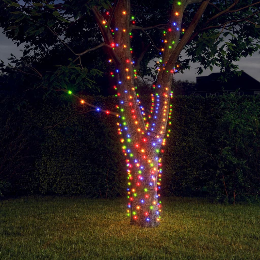 Vidaxl -Lichtkabel 2 PCs 2x200 LEDs Solar innerhalb von mehrfach gefärbter Außenseite