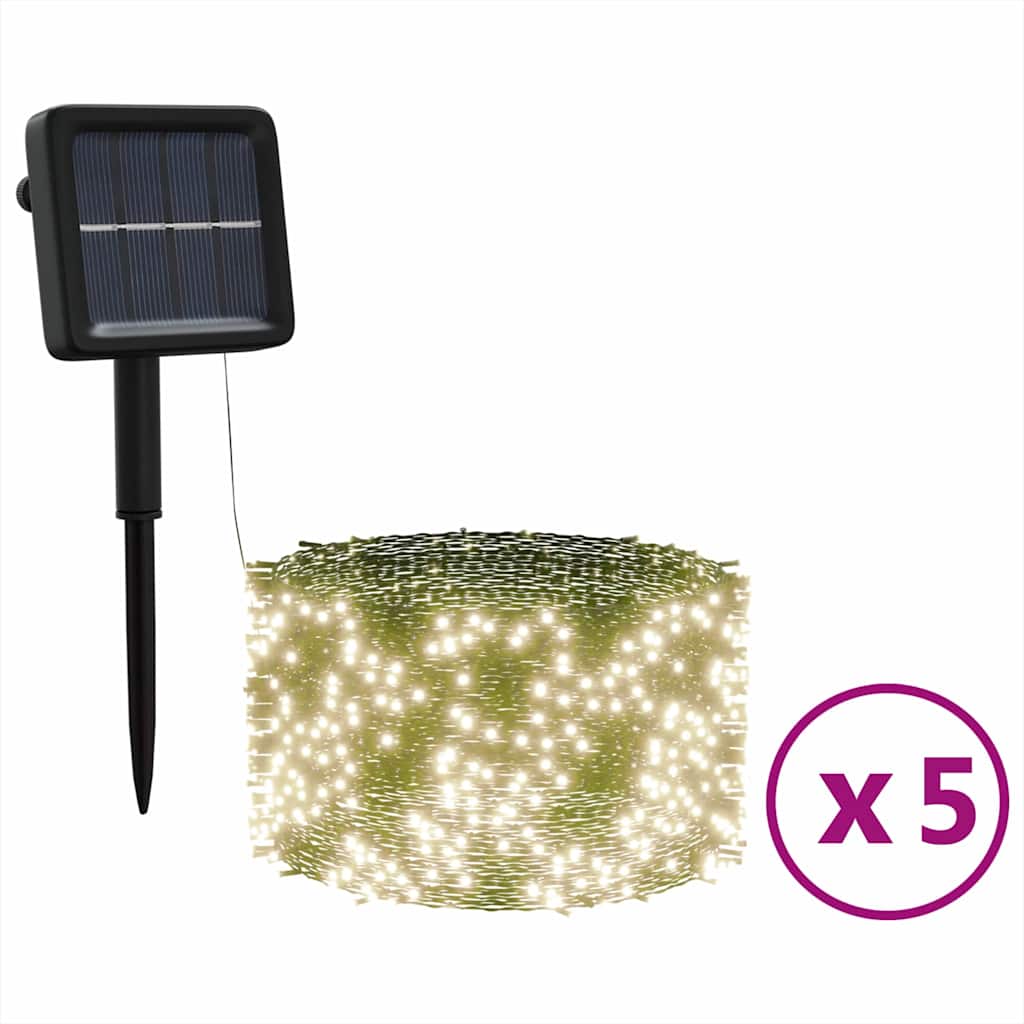 Vidaxl 5 St leichte Schlinge mit 200 LEDs Solar in warmem Weiß draußen
