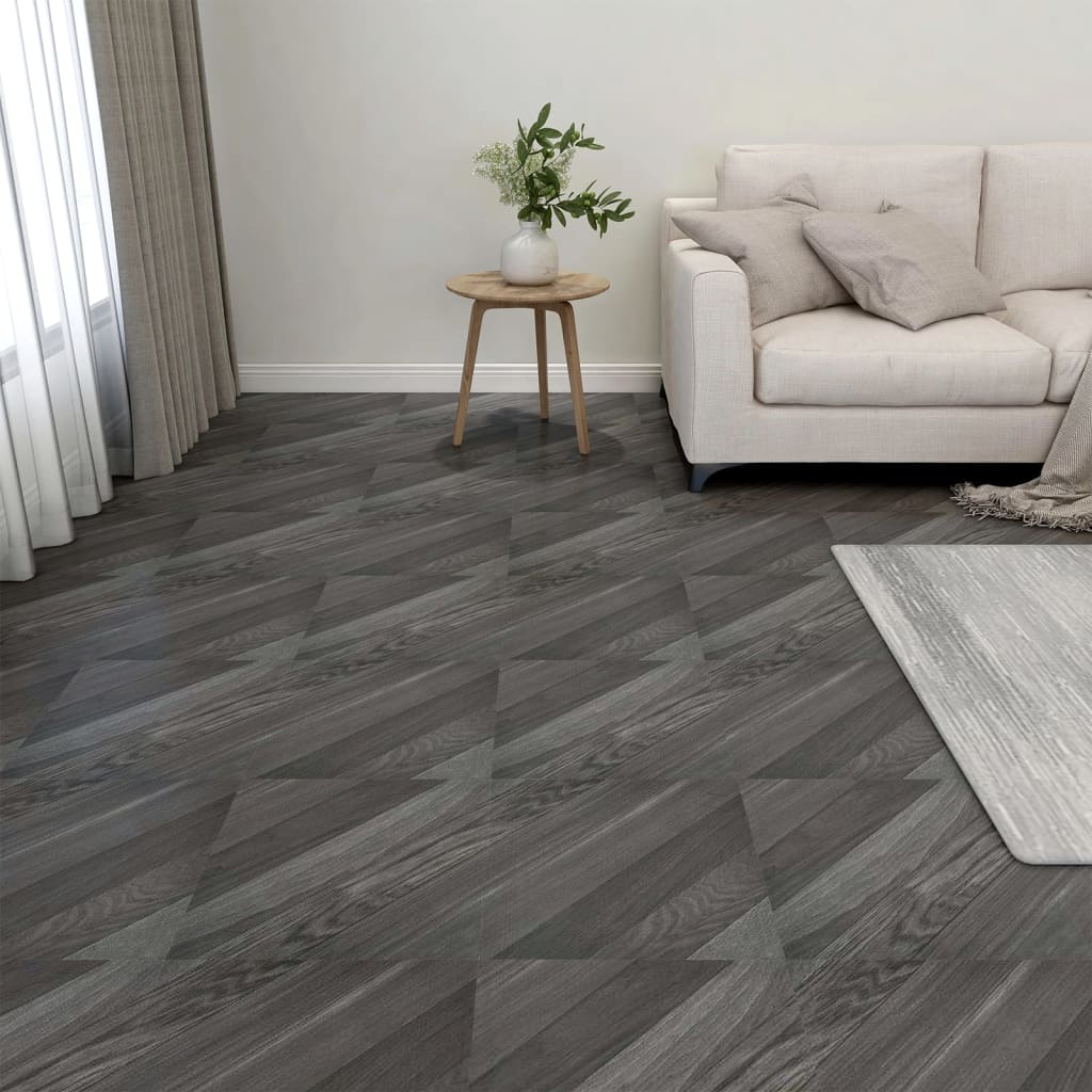 Vidaxl Dielen 20 St. Selbstadhäsiv 1,86 m² PVC gestreiftes Grau