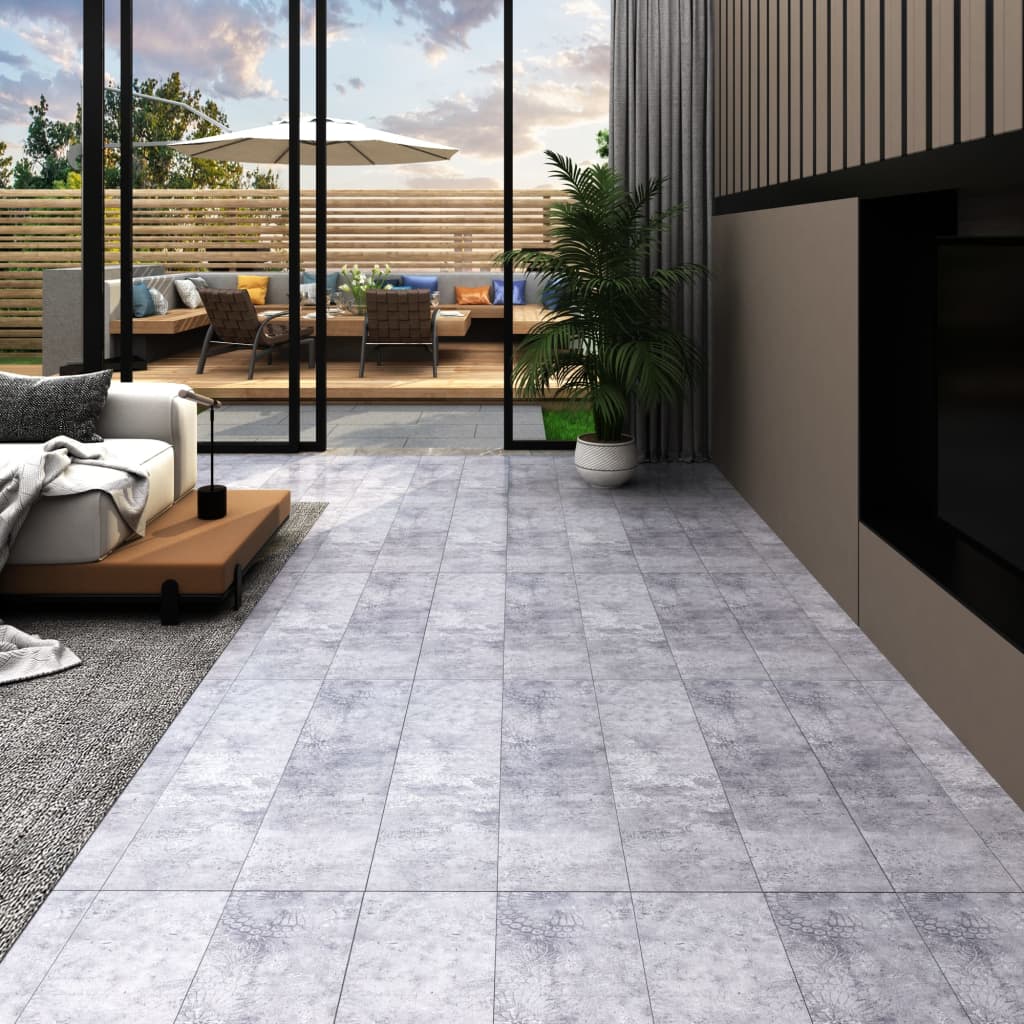 Vidaxl Dielen selbst -adhäsiv 5,21 m² 2 mm PVC Zementgrau