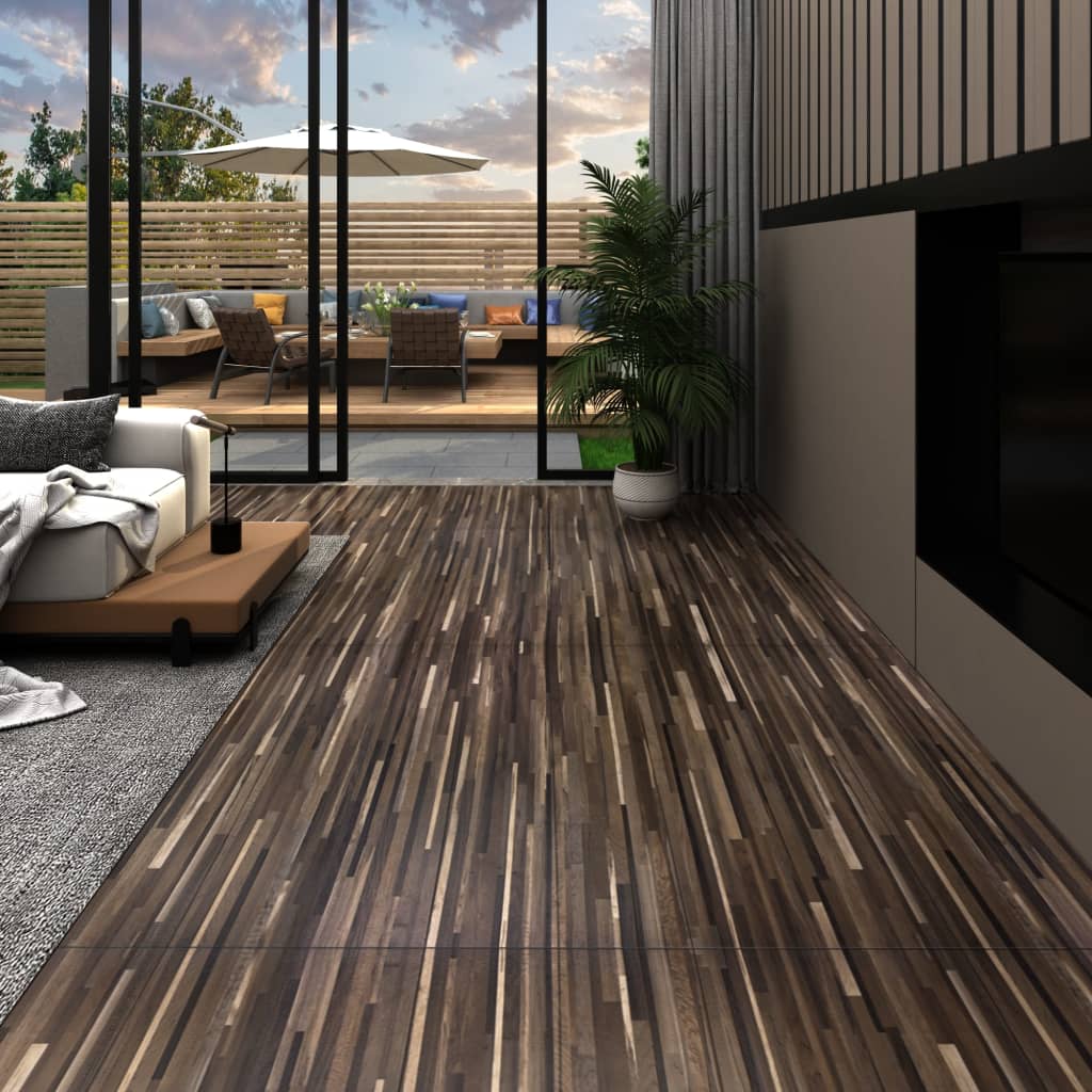 Vidaxl Dielen selbst -adhäsiv 5,21 m² 2 mm PVC gestreiftes Braun