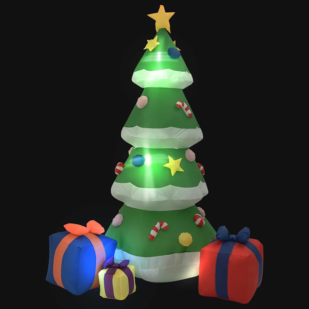 Vidaxl Weihnachtsdekoration aufblasbarer Weihnachtsbaum in 240 cm geführt