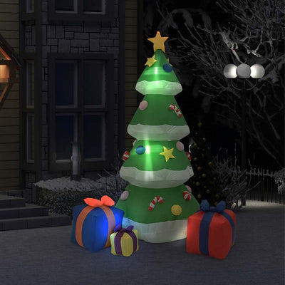Vidaxl Weihnachtsdekoration aufblasbarer Weihnachtsbaum in 240 cm geführt
