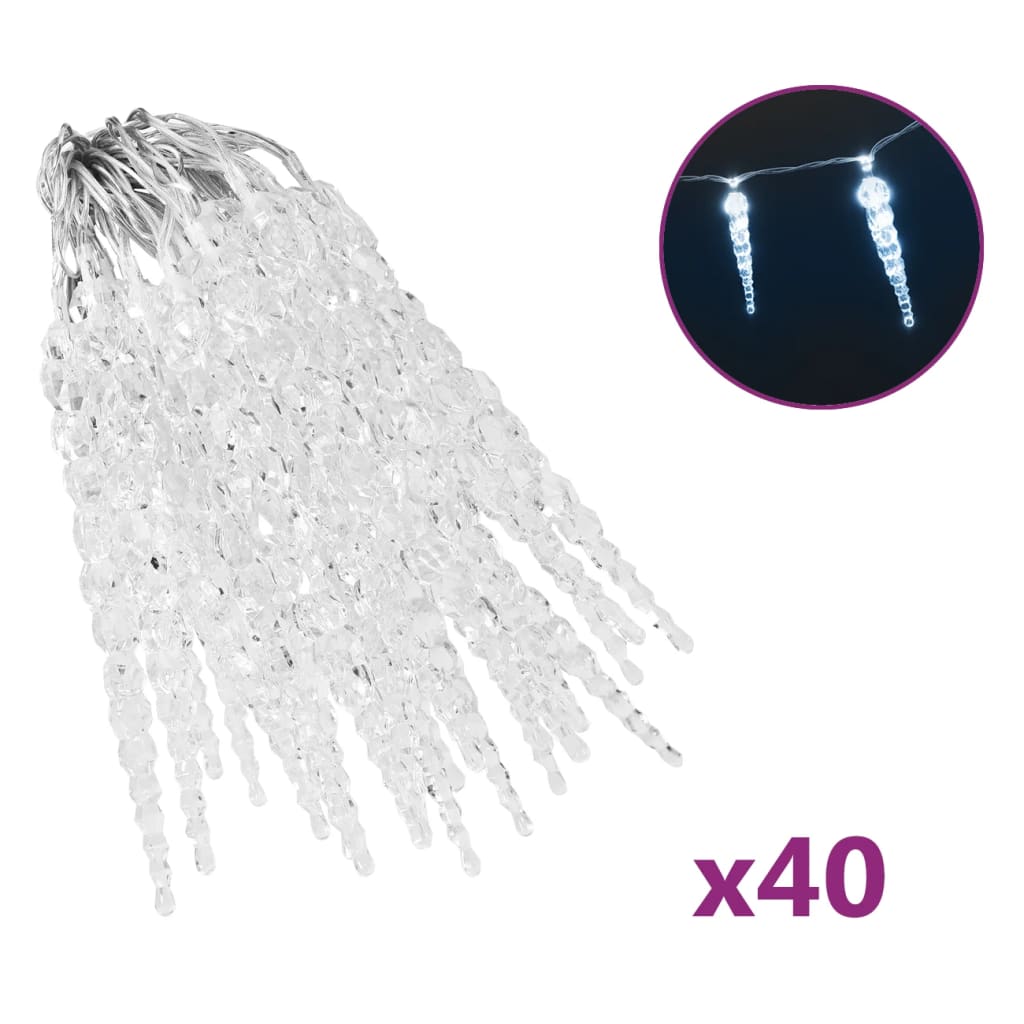 Vidaxl Weihnachtsbeleuchtung Eis Geg mit 40 LEDs Acrylkalt weiß