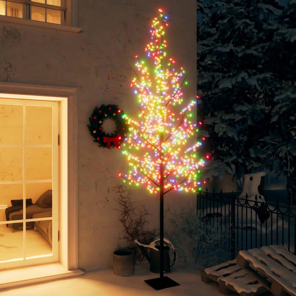 VIDAXL -Weihnachtsbaum mit 600 LEDs Multi -Colored Light Cherry Blossom 300 cm