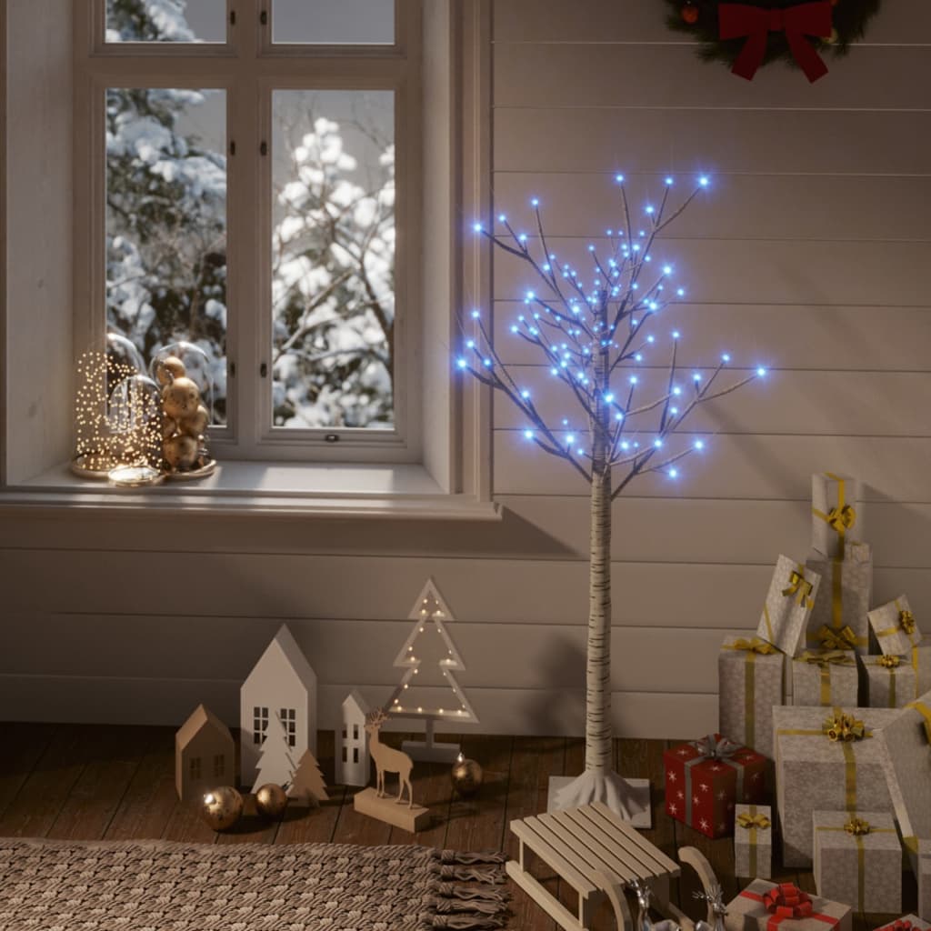Vidaxl Christmas Tree Willow mit 120 blauen LEDs innerhalb und außerhalb von 1,2 m