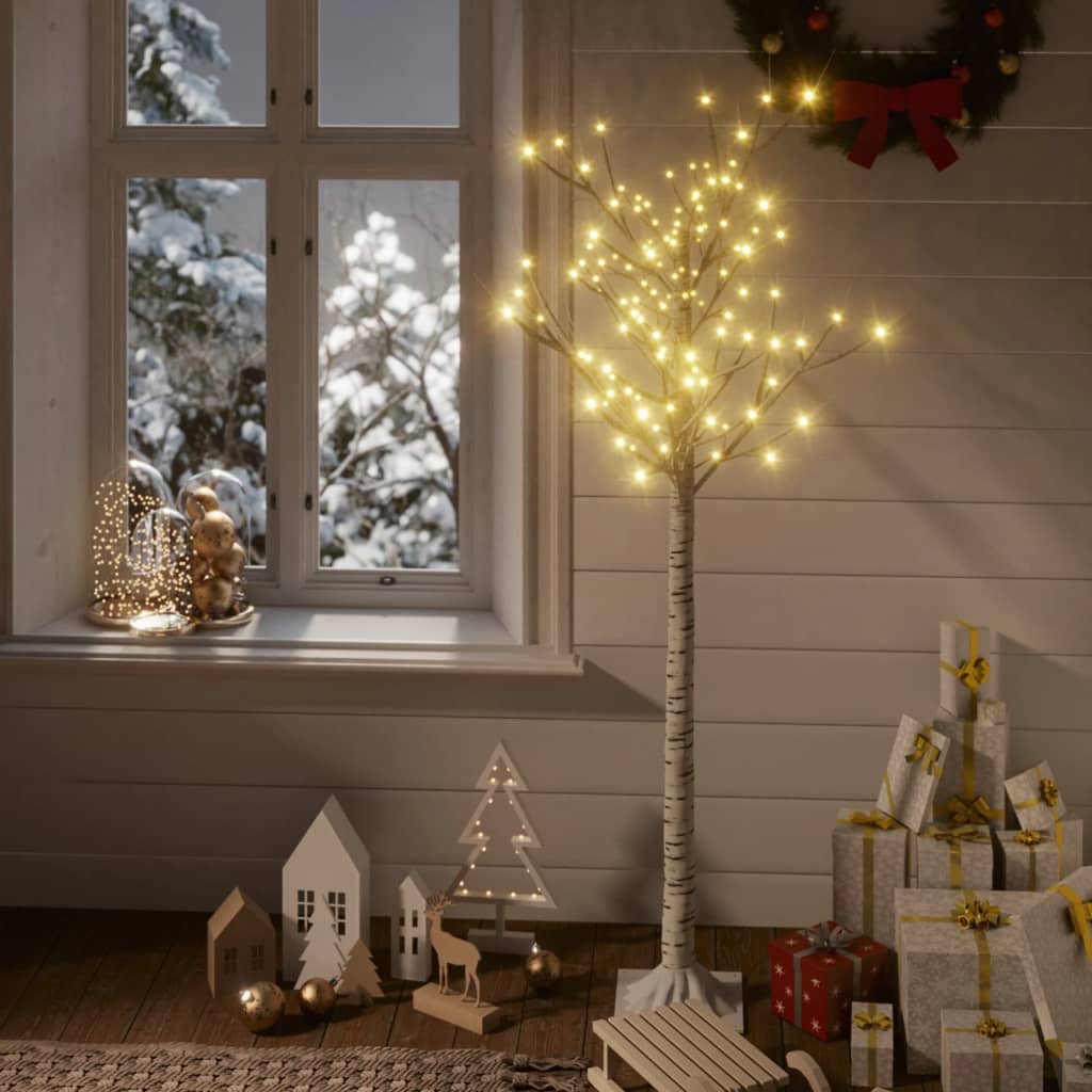 Vidaxl Christmas Tree Willow mit 140 warm -weißen LEDs innerhalb und außerhalb von 1,5 m