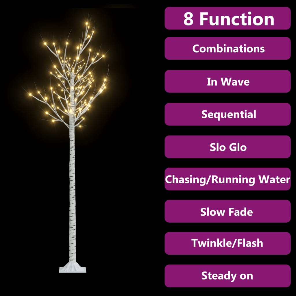 Vidaxl Christmas Tree Willow mit 180 warm -weißen LEDs innerhalb und außerhalb von 1,8 m