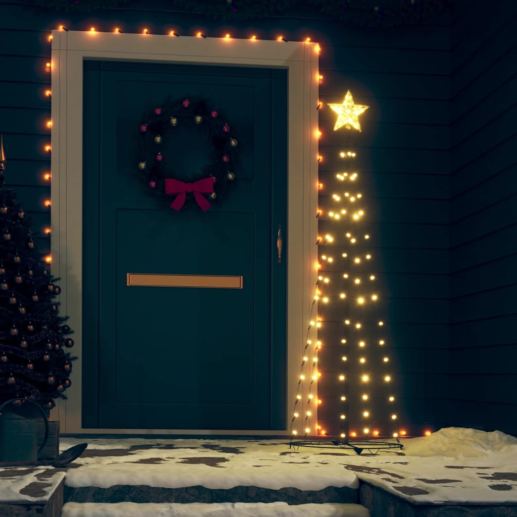 Vidaxl KegelKERSTBOOM 84 Warm -White LEDs 50x150 cm