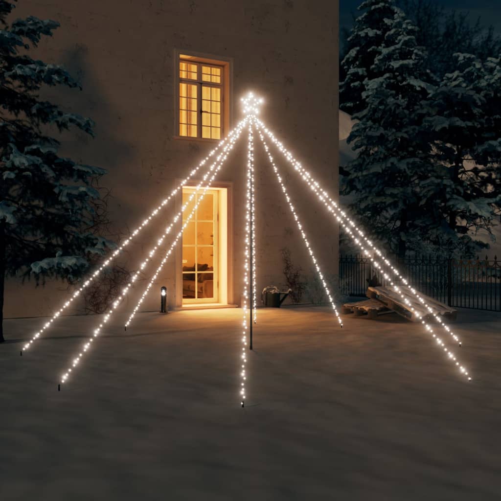 Vidaxl Weihnachtsbaumbeleuchtung 576 LEDs in 3,6 m kaltem Weiß