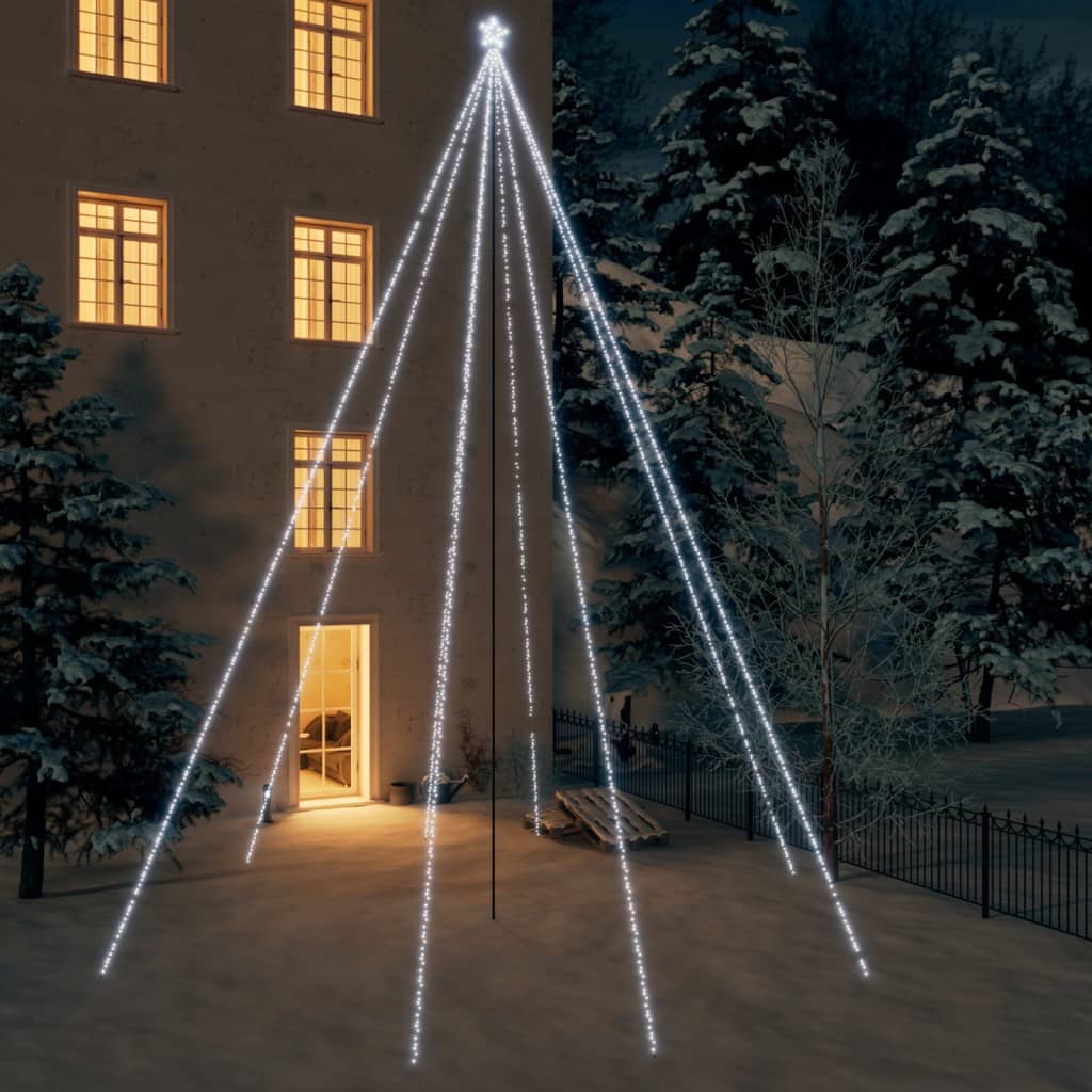 Vidaxl -LED -Weihnachtsbaum in 1300 LEDs kalt weiß 8 m