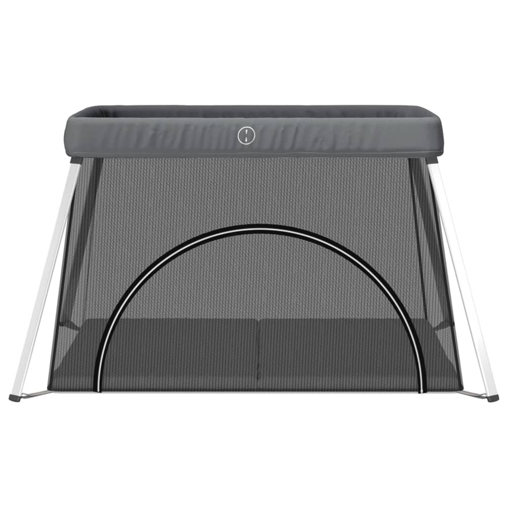 Vidaxl Babybox mit Matratze Leinen dunkelgrau