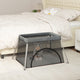 Vidaxl Babybox mit Matratze Leinen dunkelgrau