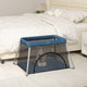 Vidaxl Babybox mit Matratze Leinen Marine Blau