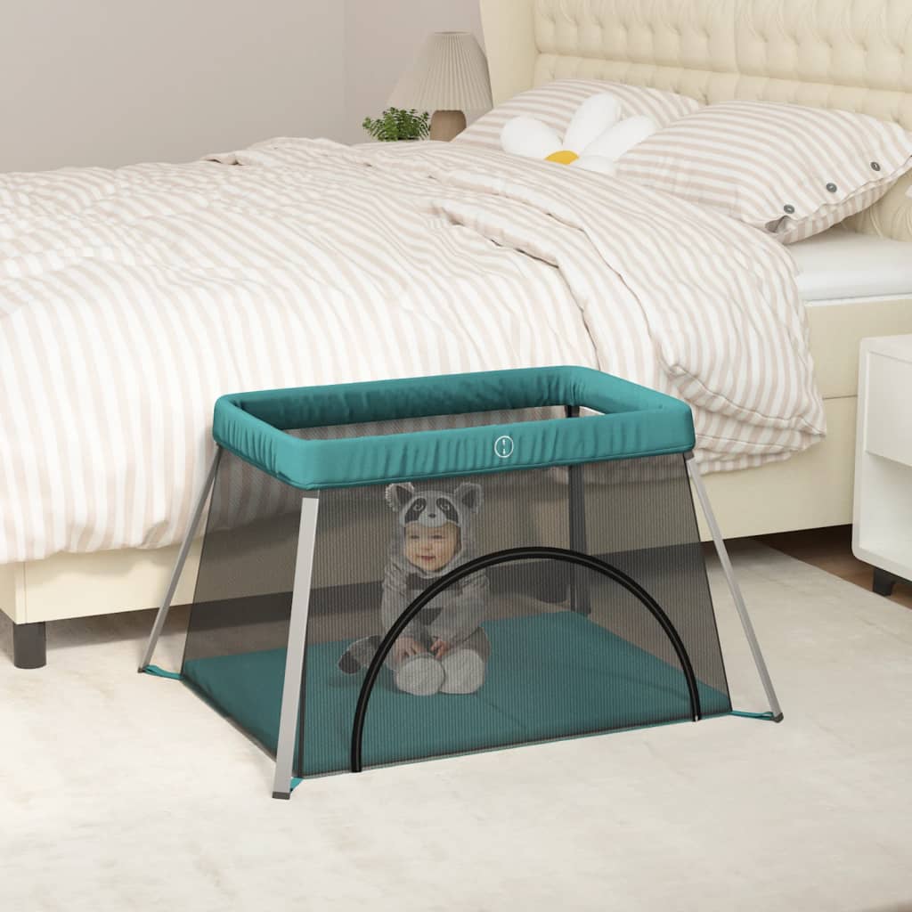 Vidaxl Babybox mit Matratze Leinengrün