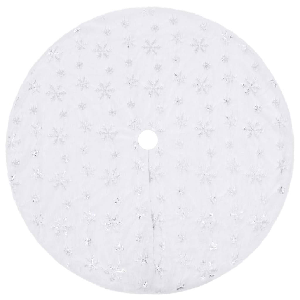 Vidaxl Weihnachtsbaumrock Luxus 90 cm Kunstfahrzeug Weiß weiß