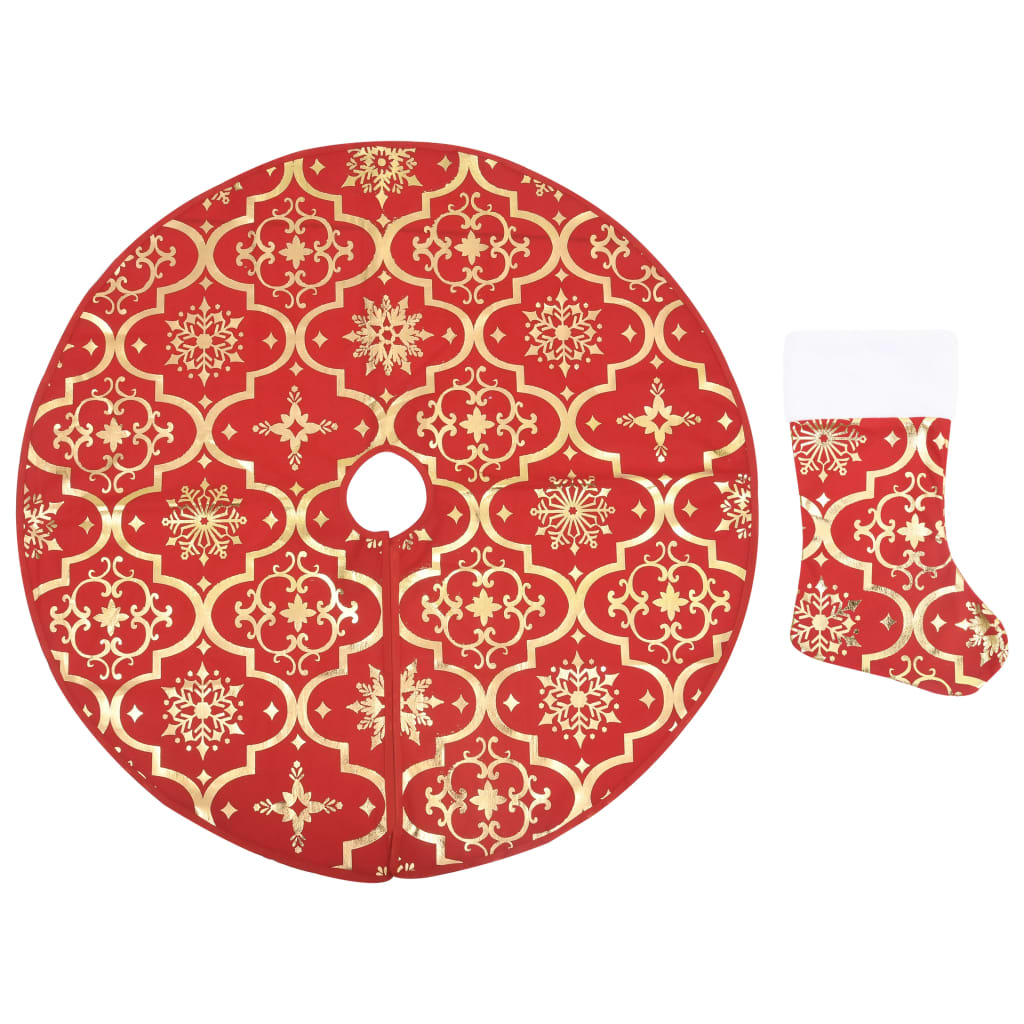 Vidaxl Weihnachtsbaumrock Luxus mit Socke 122 cm Stoff rot