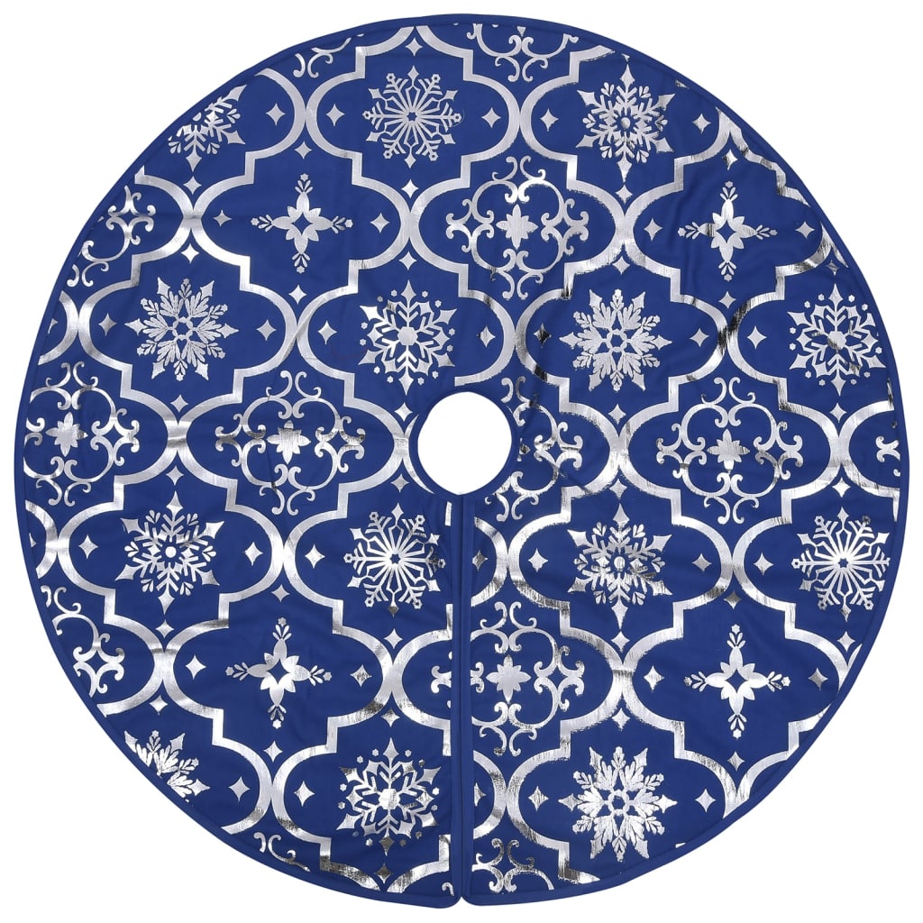 Vidaxl Weihnachtsbaumrock Luxus mit Sock 90 cm Stoff Blau