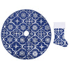 Vidaxl Weihnachtsbaumrock Luxus mit Sock 122 cm Stoff Blau