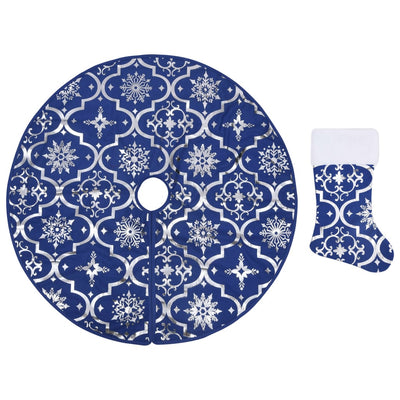 Vidaxl Weihnachtsbaumrock Luxus mit Sock 150 cm Stoff Blau