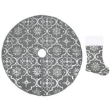 Vidaxl Weihnachtsbaumrock Luxus mit Sock 90 cm Stoff grau - afbeelding 2