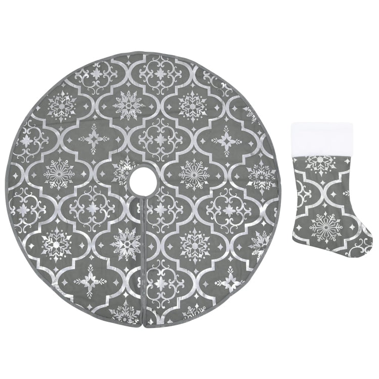 Vidaxl Weihnachtsbaumrock Luxus mit Sock 90 cm Stoff grau