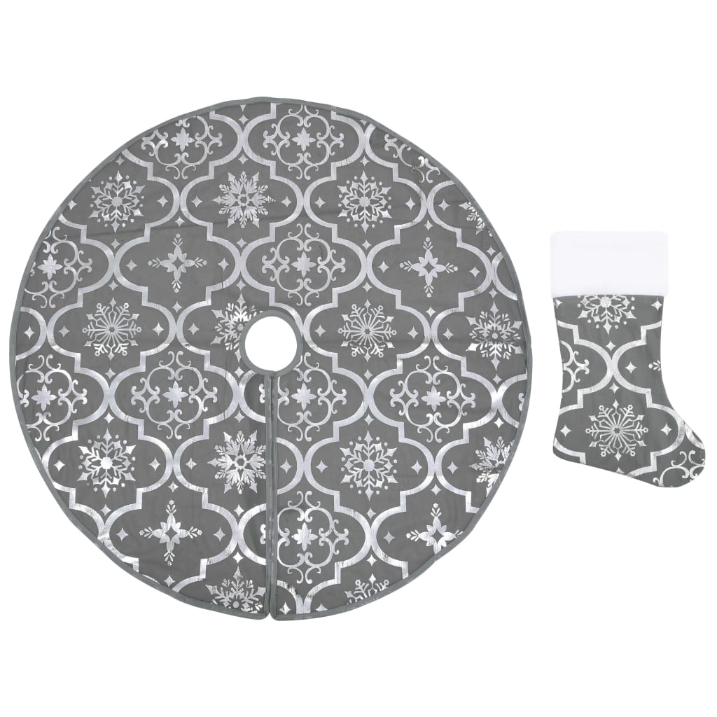 Vidaxl Weihnachtsbaumrock Luxus mit Sock 150 cm Stoff grau