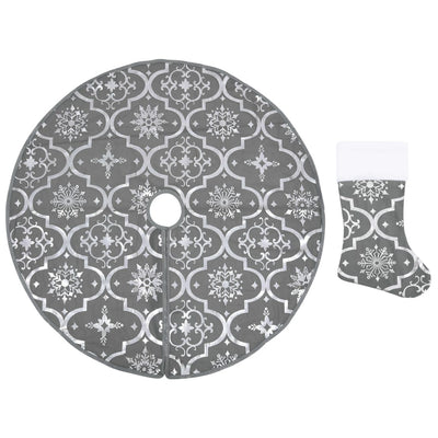 Vidaxl Weihnachtsbaumrock Luxus mit Sock 150 cm Stoff grau