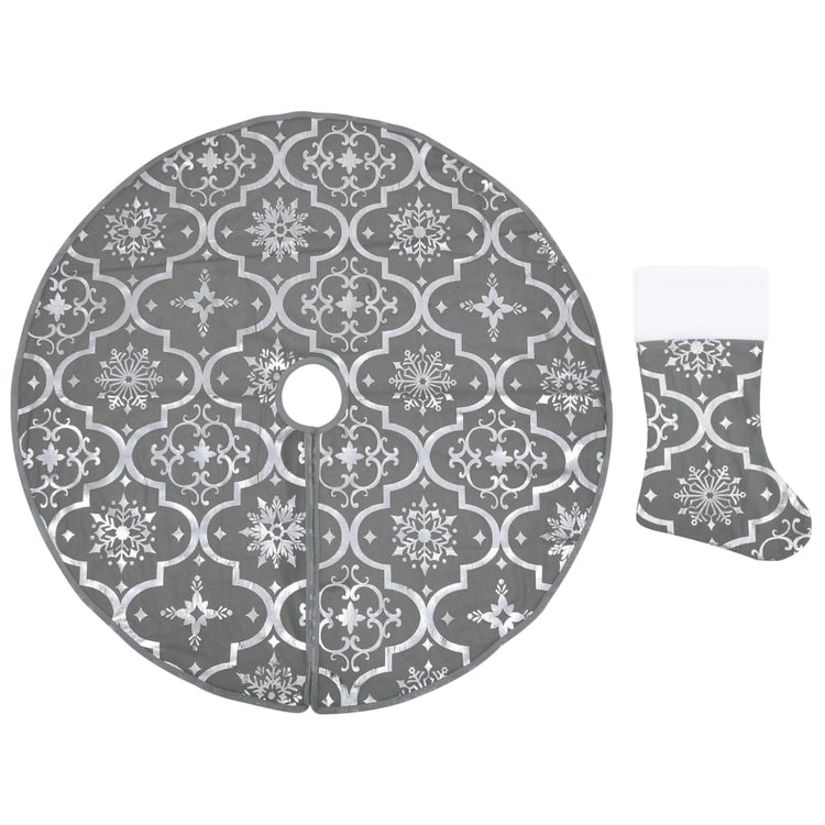 Vidaxl Weihnachtsbaumrock Luxus mit Sock 150 cm Stoff grau