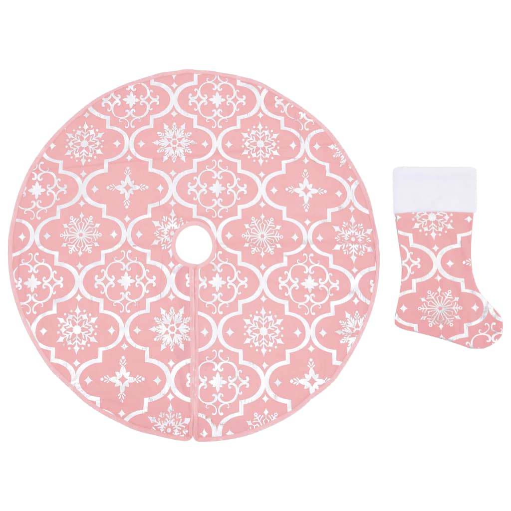 Vidaxl Weihnachtsbaumrock Luxus mit Sock 90 cm Stoff rosa