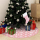 Vidaxl Weihnachtsbaumrock Luxus mit Sock 122 cm Stoff rosa