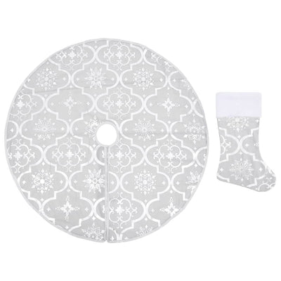 Vidaxl Weihnachtsbaumrock Luxus mit Sock 90 cm Stoff weiß