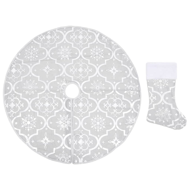 Vidaxl Weihnachtsbaumrock Luxus mit Sock 90 cm Stoff weiß