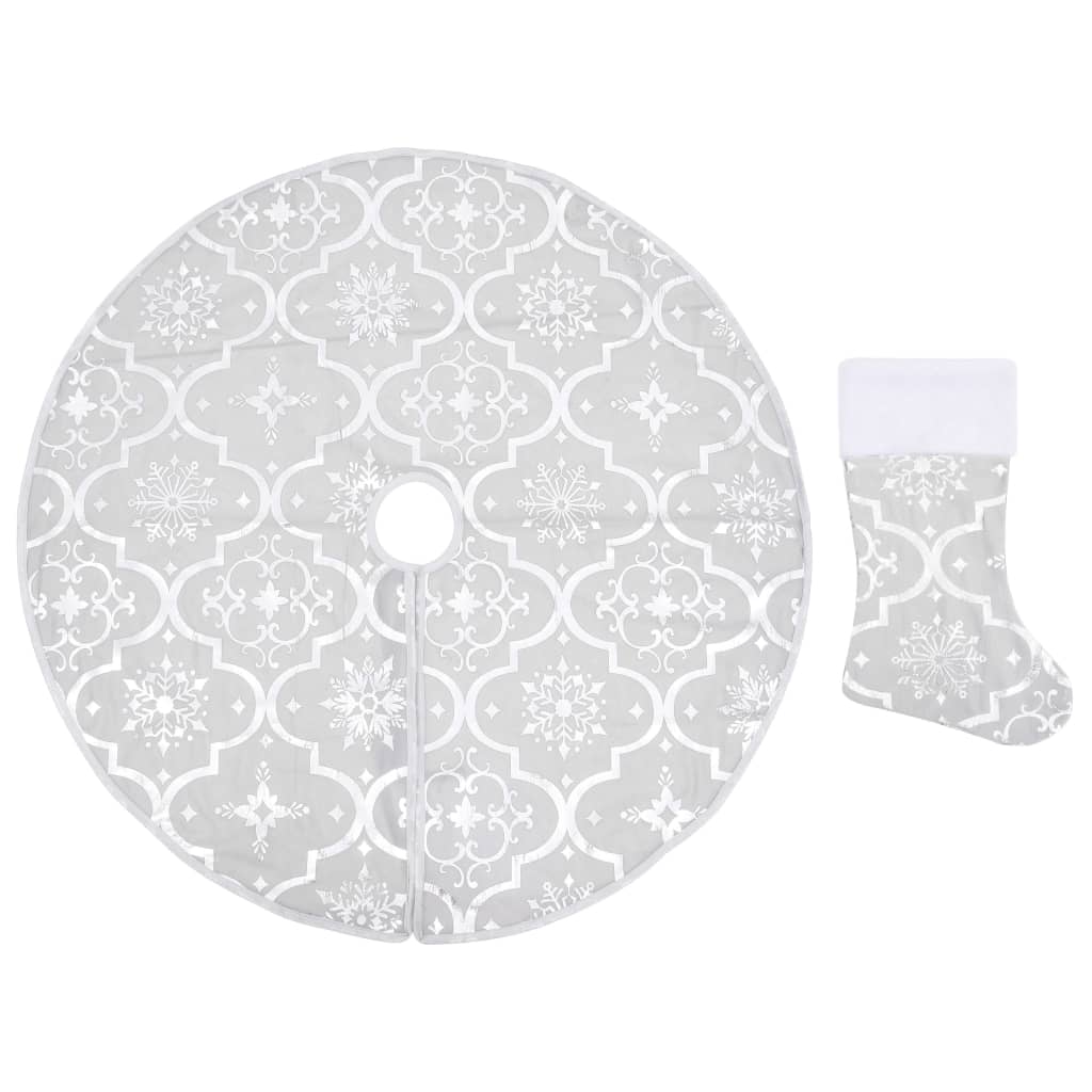 Vidaxl Weihnachtsbaumrock Luxus mit Sock 150 cm Stoff weiß