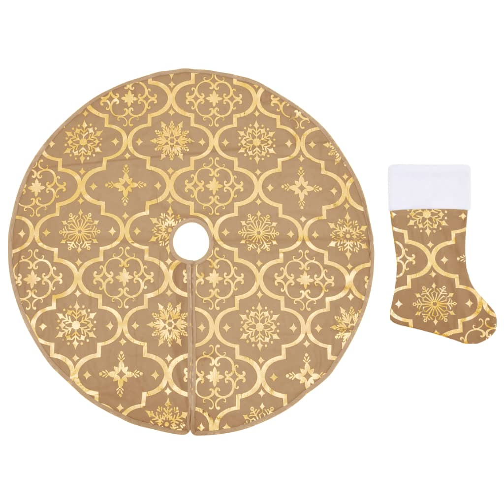 Vidaxl Weihnachtsbaumrock Luxus mit Sock 150 cm Stoff gelbgelb