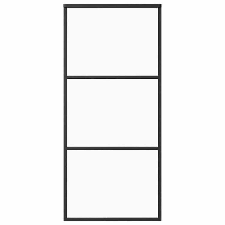 Vidaxx Schiebetür 90x205 cm ESG-Glas und Aluminium schwarz