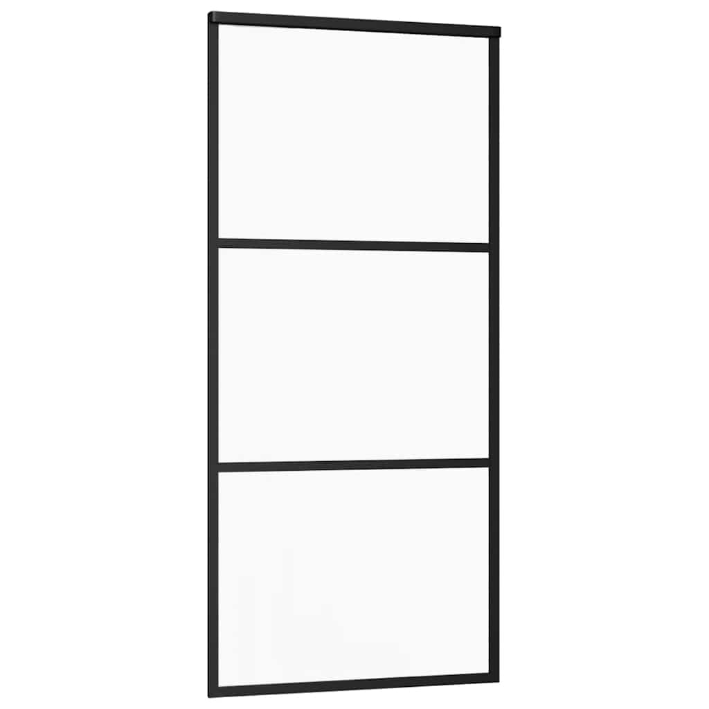 Vidaxx Schiebetür 90x205 cm ESG-Glas und Aluminium schwarz
