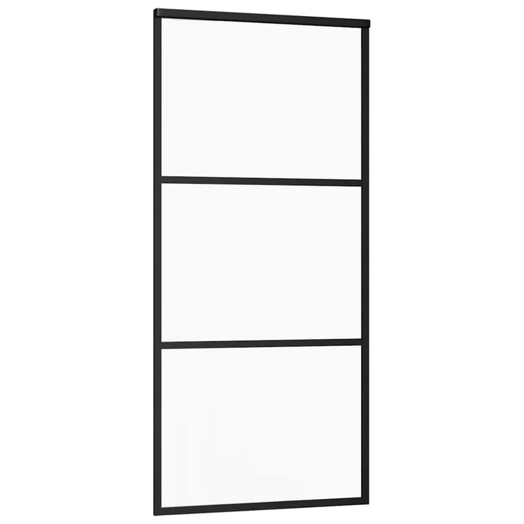 Vidaxx Schiebetür 90x205 cm ESG-Glas und Aluminium schwarz