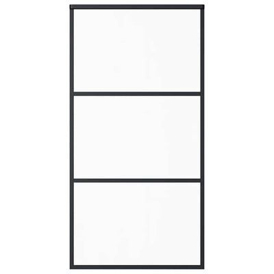 Vidaxl Schiebetür 102x205 cm ESG -Glas und Aluminiumschwarz