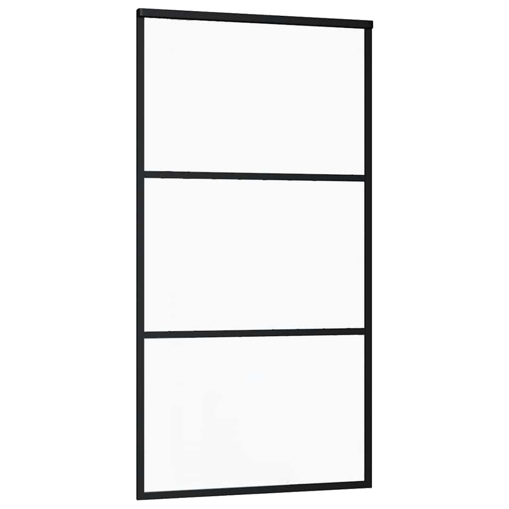 Vidaxl Schiebetür 102x205 cm ESG -Glas und Aluminiumschwarz
