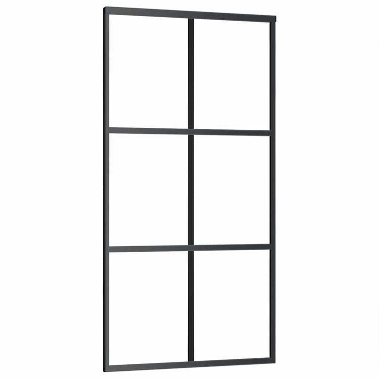 Vidaxl Schiebetür 102x205 cm ESG -Glas und Aluminiumschwarz