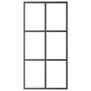 Vidaxl Schiebetür 102x205 cm ESG -Glas und Aluminiumschwarz