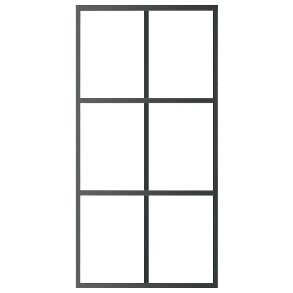 Vidaxl Schiebetür 102x205 cm ESG -Glas und Aluminiumschwarz