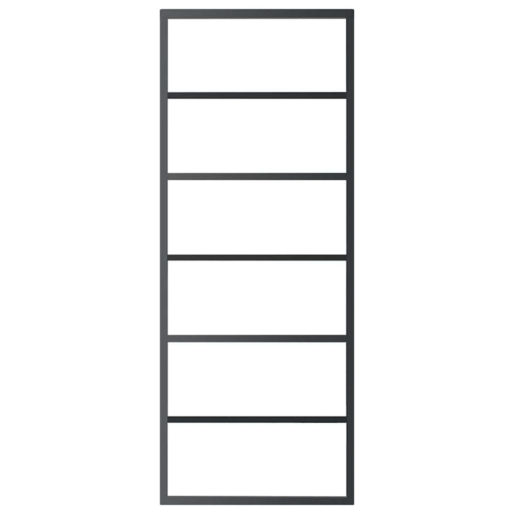 Vidaxl Schiebetür 76x205 cm ESG -Glas und Aluminiumschwarz