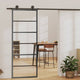 Vidaxl Schiebetür 76x205 cm ESG -Glas und Aluminiumschwarz